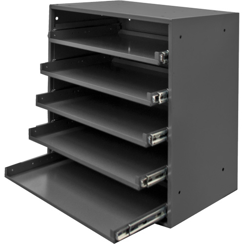 Armoire de rangement &agrave; cloisons, Acier, 5 compartiments, 20-1/2" la x 12-1/2" p, 21" h, Gris Maritime Industrial Rubber