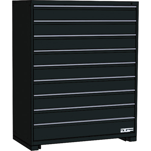 Armoire &agrave; tiroirs modulaire, 9 tiroirs, 36" la x 24" p x 60" h, Noir Maritime Industrial Rubber
