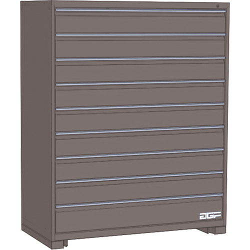 Armoire &agrave; tiroirs modulaire, 9 tiroirs, 36" la x 24" p x 60" h, Gris Maritime Industrial Rubber