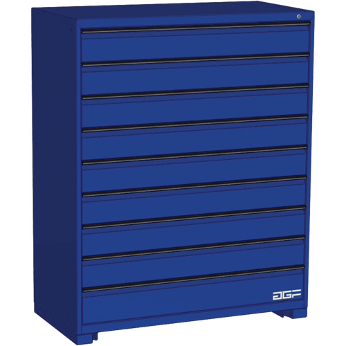 Modular Drawer Cabinet, 9 Drawers, 48" W x 24" D x 60" H, Blue Maritime Industrial Rubber