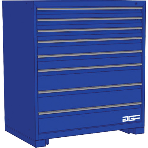 Armoire &agrave; tiroirs modulaire, 8 tiroirs, 48" la x 28" p x 40" h, Bleu Maritime Industrial Rubber