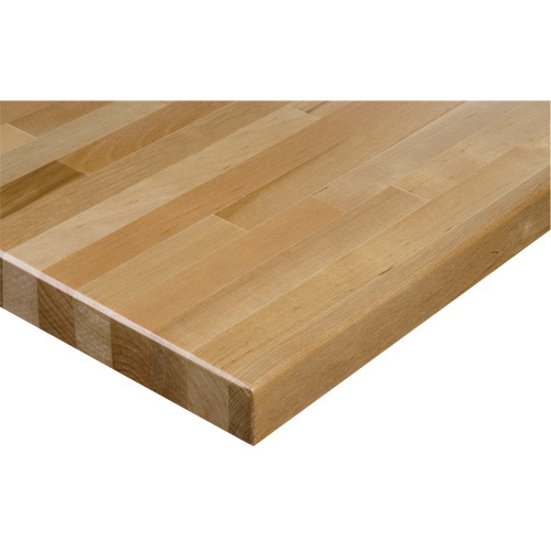 Hardwood Workbench Top, 48" W x 24" D, Square Edge, 1-1/4" Thick Maritime Industrial Rubber