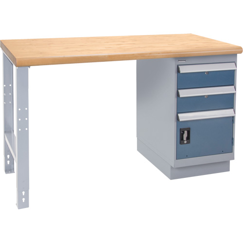 Industrial Duty Workbench, Door w/ Drawer Combination, 1000 lbs. Cap., 36" W x 72" D, 34" H Maritime Industrial Rubber