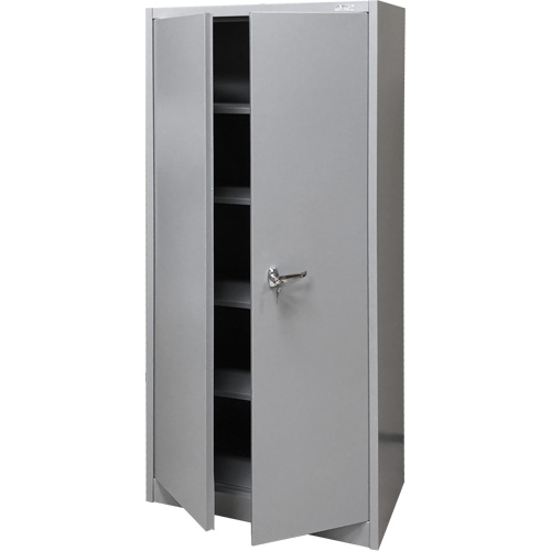 Storage Cabinet, Steel, 4 Shelves, 66" H x 30" W x 15" D, Grey Maritime Industrial Rubber