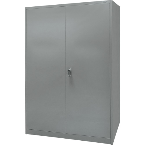 Armoire de rangement, Acier, 4 Tablettes, 78" h x 48" la x 24" P, Gris Maritime Industrial Rubber