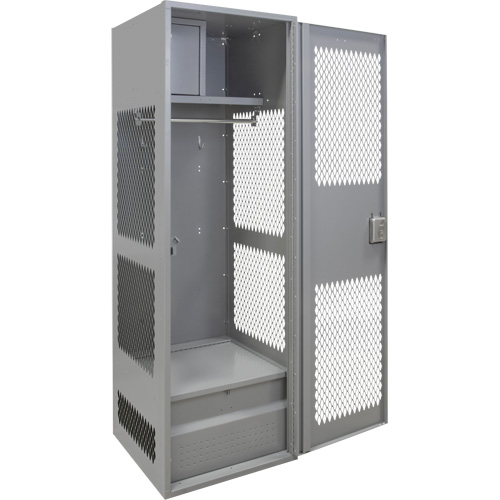 Gear Locker with Door, Steel, 24" W x 24" D x 72" H, Grey Maritime Industrial Rubber