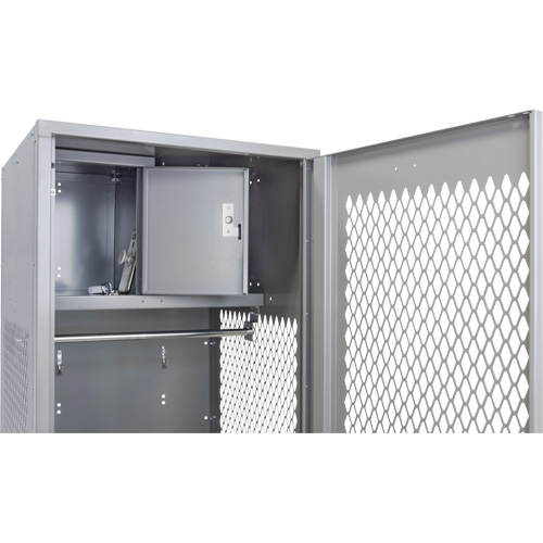 Gear Locker with Door, Steel, 24" W x 24" D x 72" H, Grey Maritime Industrial Rubber