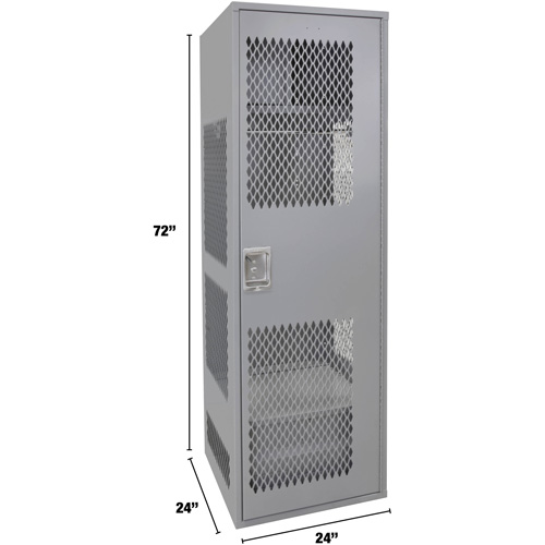 Gear Locker with Door, Steel, 24" W x 24" D x 72" H, Grey Maritime Industrial Rubber