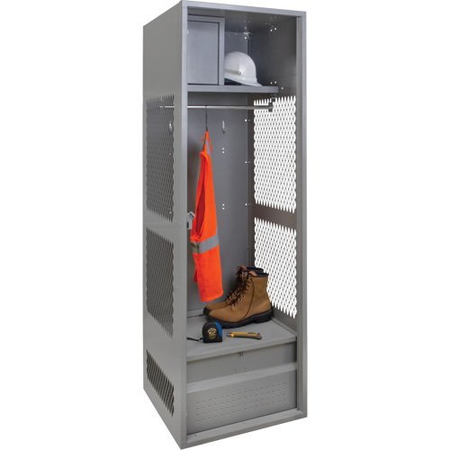 Gear Locker, Steel, 24" W x 24" D x 72" H, Grey Maritime Industrial Rubber