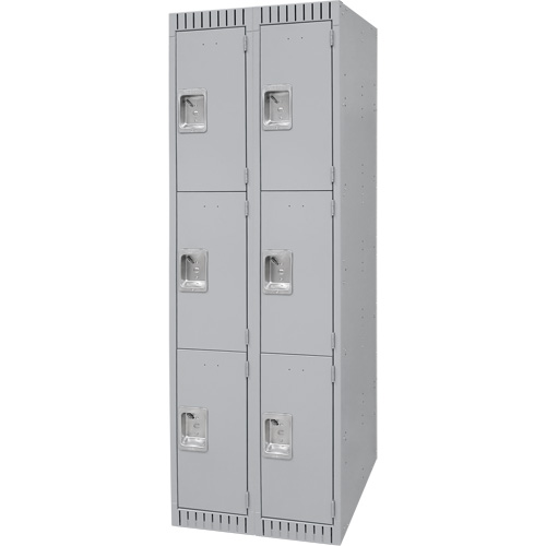 Casiers, 3 niveaux, Bloc de 2, 24" x 18" x 72", Acier, Gris, D&eacute;mont&eacute; Maritime Industrial Rubber