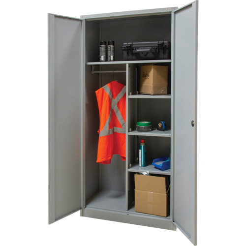 Combination Storage Cabinet, 36" W x 18" D x 72" H, Grey Maritime Industrial Rubber