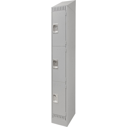 Lockers, 3 -tier, 12" x 18" x 86", Steel, Grey, Knocked Down Maritime Industrial Rubber