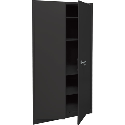 Armoire d'entreposage, Acier, 4 Tablettes, 78" h x 36" la x 24" P, Noir Maritime Industrial Rubber
