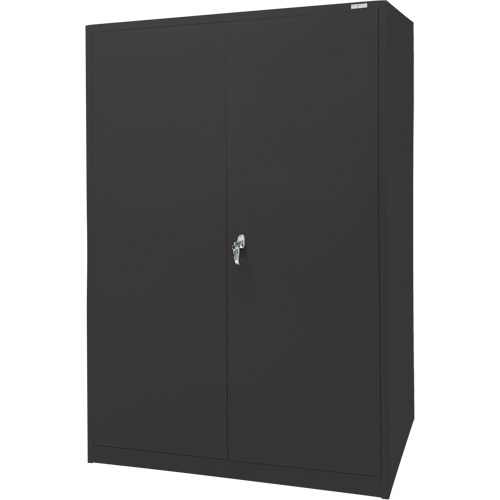 Armoire d'entreposage, Acier, 4 Tablettes, 78" h x 48" la x 24" P, Noir Maritime Industrial Rubber