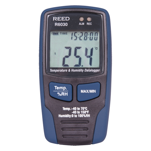 Enregistreur de donn&eacute;es temp&eacute;rature/humidit&eacute; avec certificat de calibration, 40°C &agrave; 70°C (-40°F &agrave; 158°F) Maritime Industrial Rubber