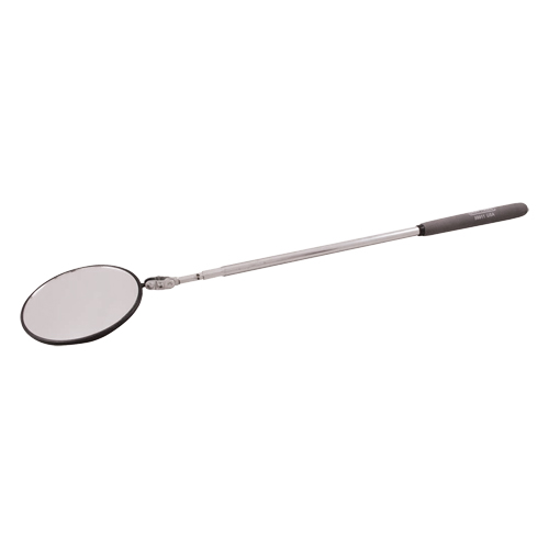 Inspection Mirror, Circular, 3-3/4" L x 3-3/4" W, Telescopic Maritime Industrial Rubber