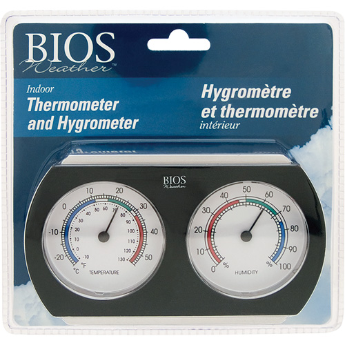 Thermom&egrave;tre-hygrom&egrave;tre d'int&eacute;rieur, 10°- 130° F ( -25° - 55° C ) Maritime Industrial Rubber