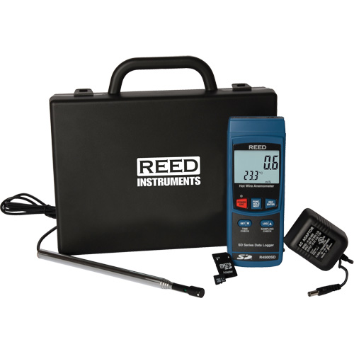 Hot Wire Thermo-Anemometer Kit, Data Logging, 0.4 - 30 m/sec Air Velocity Range Maritime Industrial Rubber