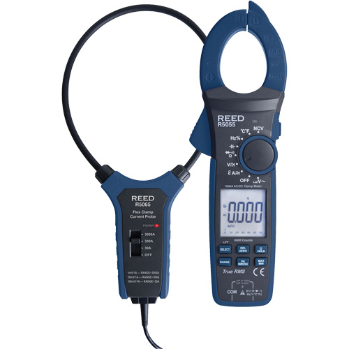 True RMS Clamp Meter Kit, AC/DC Voltage, AC/DC Current Maritime Industrial Rubber