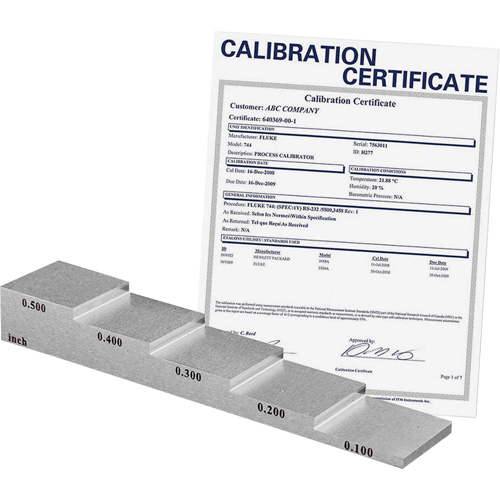 5-Step Calibration Block with Calibration Certificate Maritime Industrial Rubber