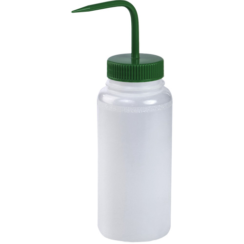 Wide-Mouth Polyethylene Wash Bottle with Green Polypropylene Cap Maritime Industrial Rubber