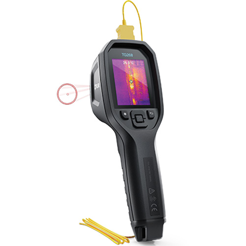 24:1 Spot IR Thermal Imaging Camera with Bullseye Laser & Type K Thermocouple, 160 x 120 pixels, -10° - 45°C (14° - 113°F), 70 mK Maritime Industrial Rubber