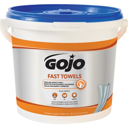Fast Wipes&reg; Hand Cleaning Towels, 130 Wipes, 10" x 9" Maritime Industrial Rubber