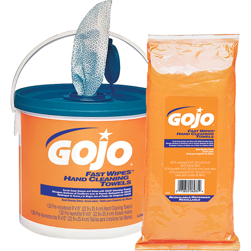 Fast Wipes&reg; Hand Cleaning Towels, 130 Wipes, 10" x 9" Maritime Industrial Rubber