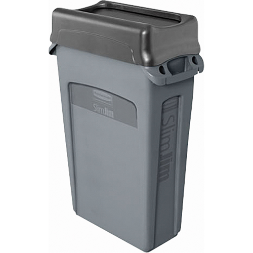 Contenants Slim Jim a/canaux de ventilation, Plastique, 23 gal. US Maritime Industrial Rubber