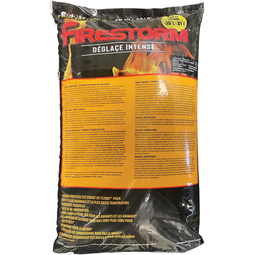 Firestorm Intense Ice Melters, Bag, 44 lbs. (20 kg), -35°C (-31°F) Melting Point Maritime Industrial Rubber