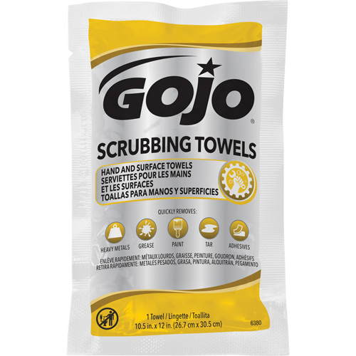 Scrubbing Towels, 80 Wipes, 12-1/4" x 10-1/2" Maritime Industrial Rubber