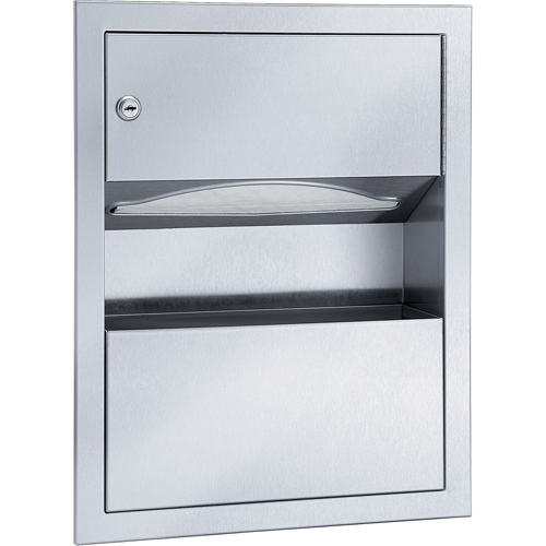 Combination Towel Dispenser with Waste Receptacle, Manual, 14" W x 4" D x 28" H Maritime Industrial Rubber