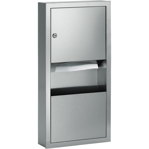 Combination Towel Dispenser with Waste Receptacle, Manual, 14" W x 4" D x 28" H Maritime Industrial Rubber