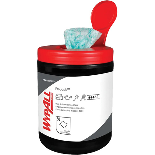 Wypall&reg; Dual Action Cleaning Wipes, 50 Wipes, 12" x 10-1/2" Maritime Industrial Rubber