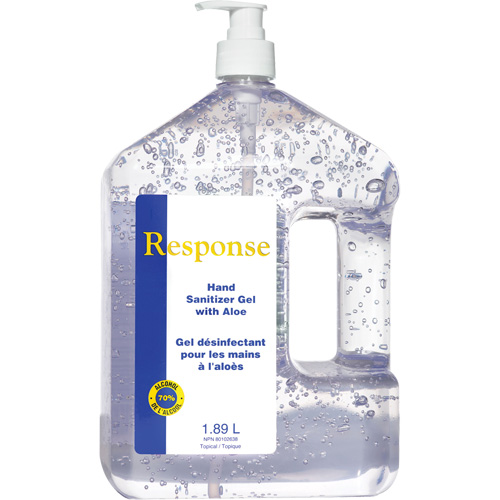 Gel d&eacute;sinfectant pour les mains &agrave; l'alo&egrave;s Response, 1890 ml, Bouteille &agrave; pompe, 70 % alcool Maritime Industrial Rubber