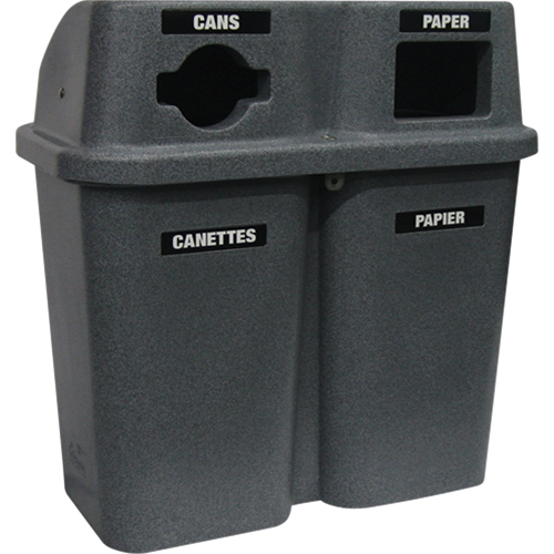 Contenants de recyclage Bullseye, Bord de rue, Plastique, 2 x 22 gal. US Maritime Industrial Rubber