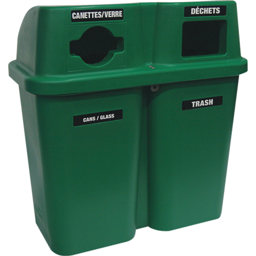 Contenants de recyclage Bullseye, Bord de rue, Plastique, 2 x 22 gal. US Maritime Industrial Rubber