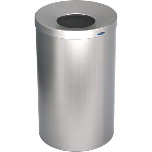 Lobby Waste Receptacle, Stainless Steel, 33 US gal. Maritime Industrial Rubber