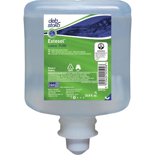 Nettoyant l&eacute;ger et pure pour les mains Estesol, Cr&egrave;me, 1 L, Recharge, Fraîcheur Maritime Industrial Rubber