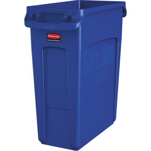 Contenants Slim Jim avec canaux de ventilation, De bureau, Poly&eacute;thyl&egrave;ne, 16 gal. US Maritime Industrial Rubber