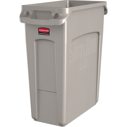 Slim Jim&reg; Vented Containers, Deskside, Polyethylene, 16 US gal. Maritime Industrial Rubber