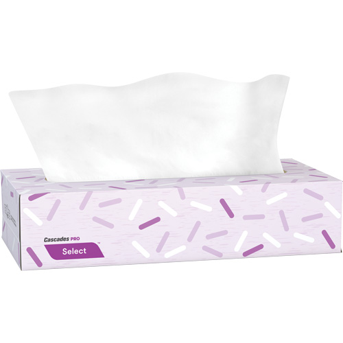 Pro Select Facial Tissue, 2 Ply, 7.3" L x 8.1" W, 100 Sheets/Box Maritime Industrial Rubber