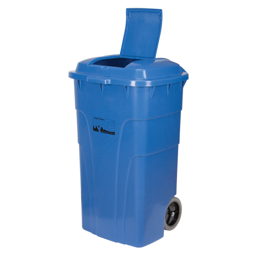 Bac de recyclage roulant, Bord de rue, Poly&eacute;thyl&egrave;ne, 65 gal. US Maritime Industrial Rubber