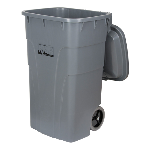 Bac d'ordures roulant, Poly&eacute;thyl&egrave;ne, 65 gal. US Maritime Industrial Rubber