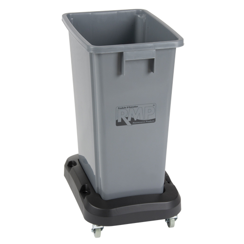 Recycling & Waste Receptacle Dolly, Polypropylene, Black, Fits: 17-1/4" x 12-1/2" Maritime Industrial Rubber