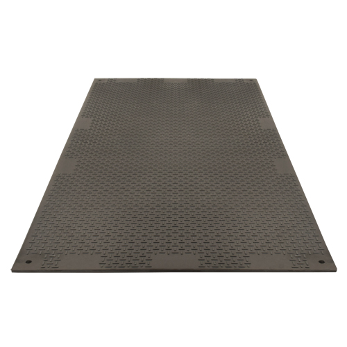 Medium-Duty Ground Protection, 4' x 8', Fiberglass/Polypropylene, Textured, Black Maritime Industrial Rubber