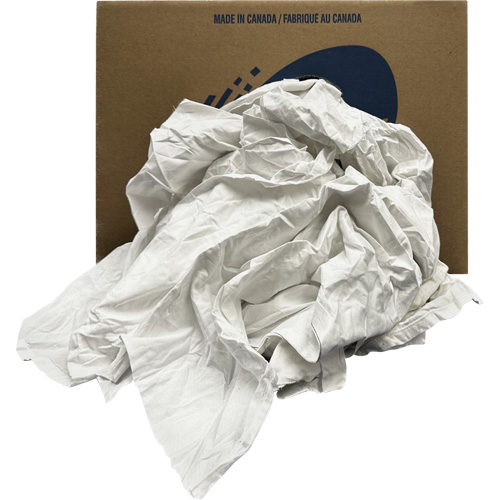 Chiffons recycl&eacute;s, Coton, Blanc, 20 lb Maritime Industrial Rubber