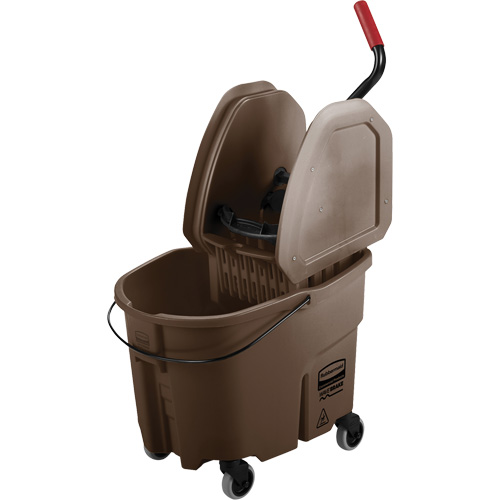 WaveBrake&reg; Mop Bucket & Wringer Combo Pack, Down Press, 8.75 US Gal.(35 Quart), Brown Maritime Industrial Rubber