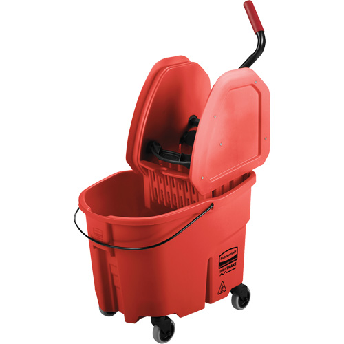 WaveBrake&reg; Mop Bucket & Wringer Combo Pack, Down Press, 8.75 US Gal.(35 Quart), Red Maritime Industrial Rubber