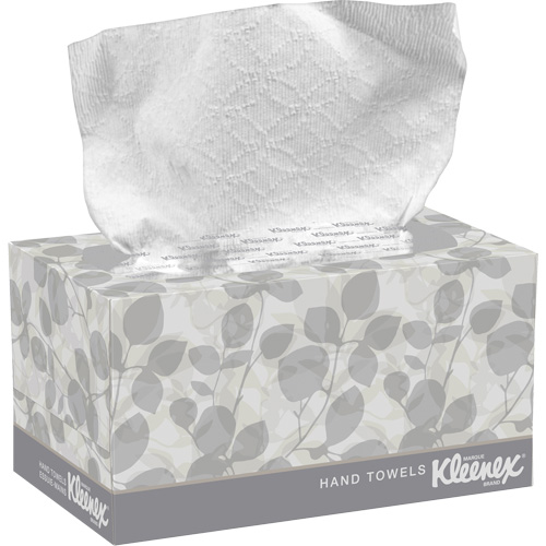 Essuie-mains Kleenex dans une boîte POP-UP*, 1 pli, 10-1/2" lo x 9" la, 120 /pqt Maritime Industrial Rubber